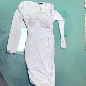 Ruched bust midi dress